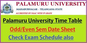 Palamuru University Time Table 2023