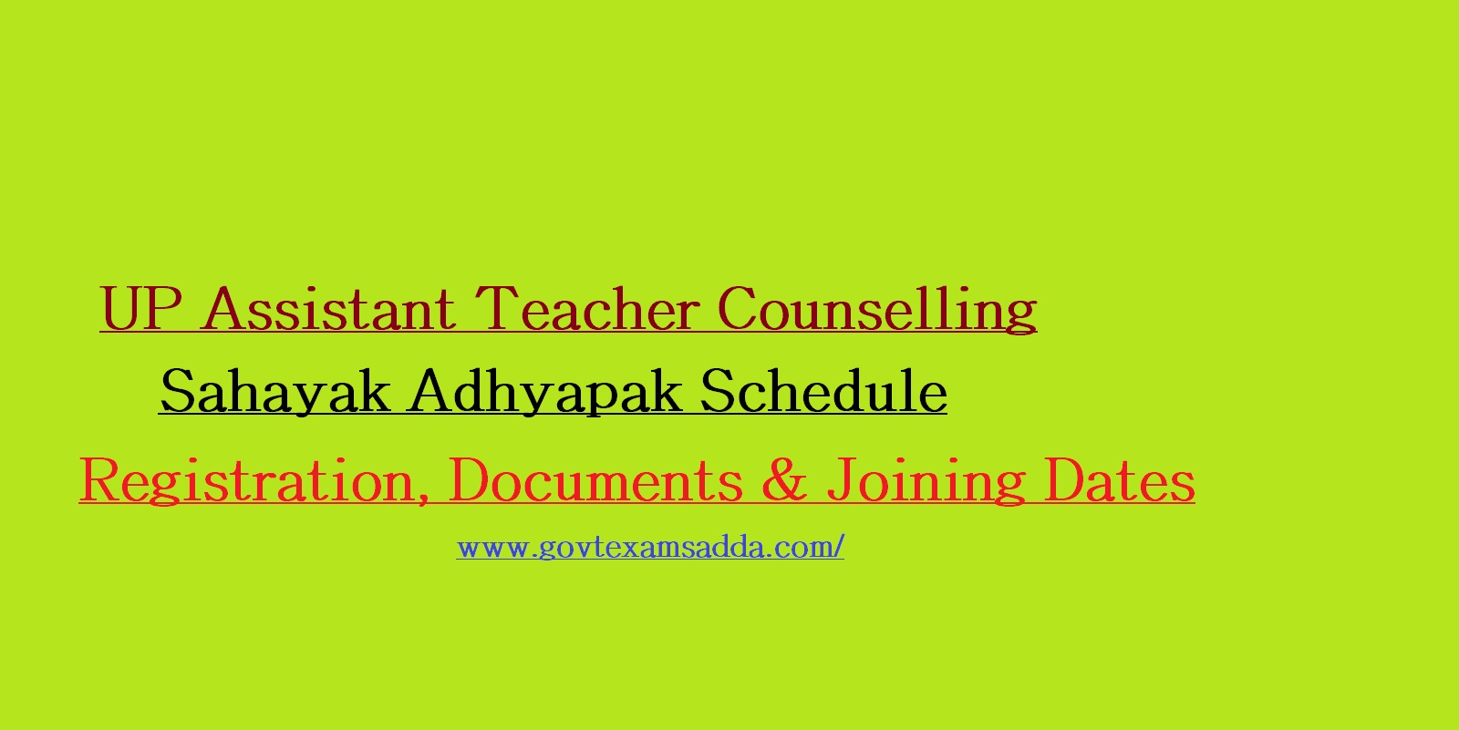 UP 69000 Assistant Teacher Counselling 2021