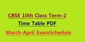 CBSE 10th Time Table 2023