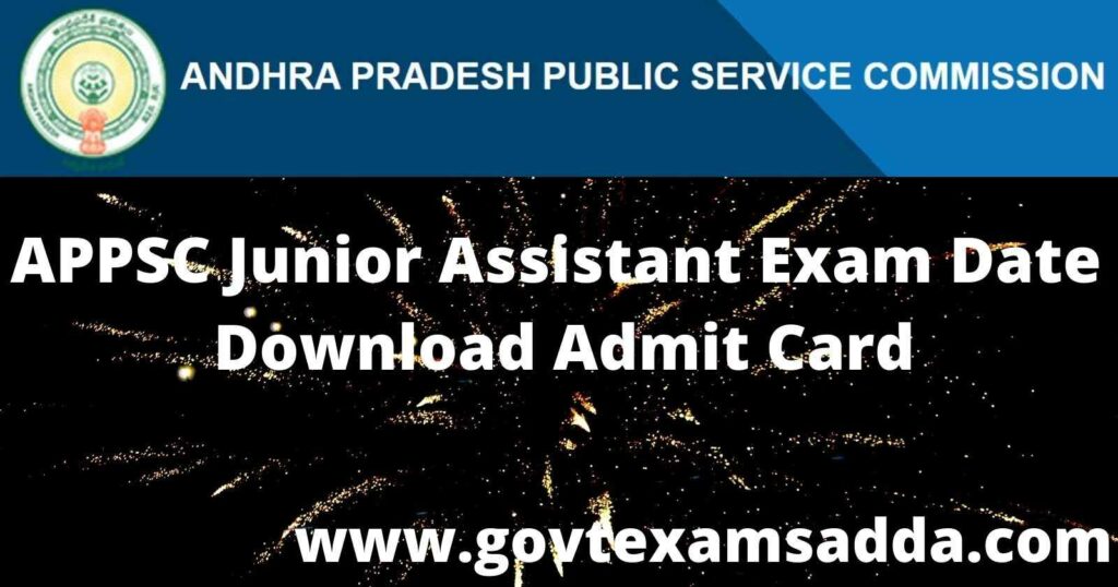 APPSC Junior Assistant Exam Hall Ticket 2022