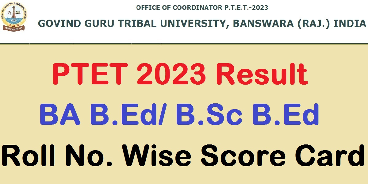Rajasthan PTET Result 2023