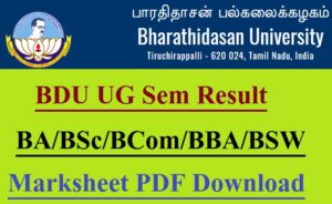 Bharathidasan University UG Result 2023
