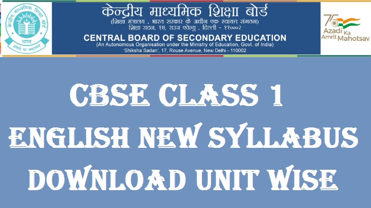 CBSE Class 1 English Syllabus 2022-23