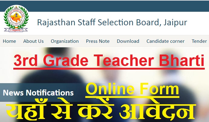 Rajasthan 3rd Grade Teacher Online Form 2022